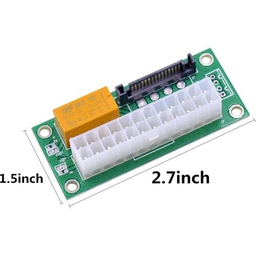 24Pin Multi Power Supply Adapter 4Pin/SATA Dual Power Supply Connector Synchronous Boot Card Board for BTC Miner Risers UY8
