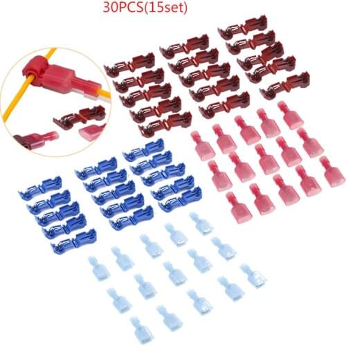 30PCS(15set) Wire Cable Connectors Terminals Crimp Scotch Lock Quick Splice Electrical Car Audio Kit