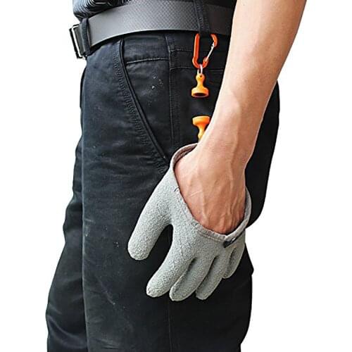 6pcs Topind Fishing Gloves Professional Waterproof Catch Fish Gloves with Magnet Release Hooks Fishing Hunting Gloves