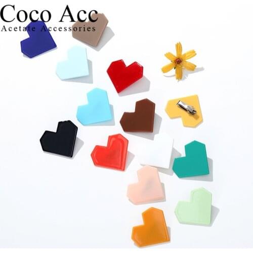 Hair Accessories Kids acrylic candy heart shaped For Girls Solid Hair Clips Baby Mini Hairpins Handmade Barrettes Headwear