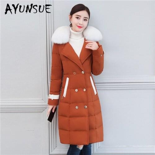 AYUNSUE Womens Down Jacket Winter Coat Female 2020 Korean Thick Duck Down Coats with Fox Fur Collar Ladies Outwear Hiver 20205