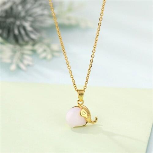 New Style Elephant Necklace for Women Stainless Steel Lips Clavicle Chain Animal Pendant Female Jewelry With Charms Christmas