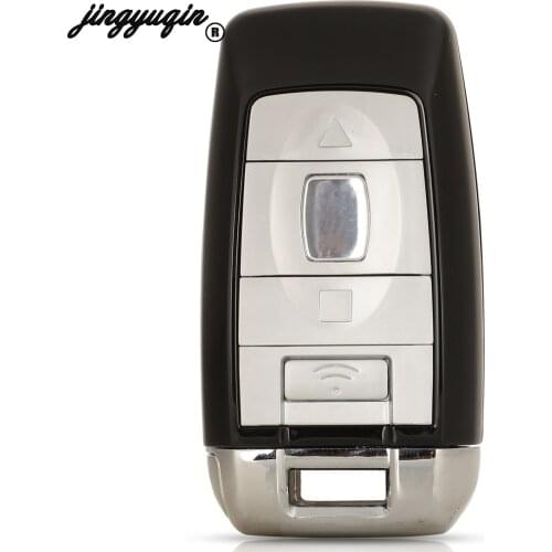 Jingyuqin 4 Buttons Smart Remote Car Key Shell FOB Case Cover For Rolls Royce Phantom Style With Uncut Blank Blade Replacement