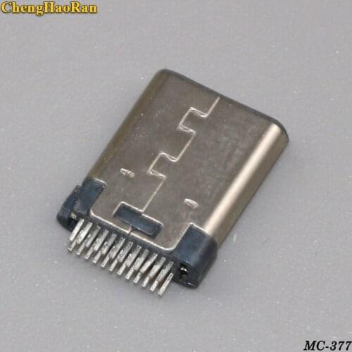 ChengHaoRan 10pcs New 24pin USB 3.1 Type C USB-C Male Plug Connector SMT Type USB male port Socket