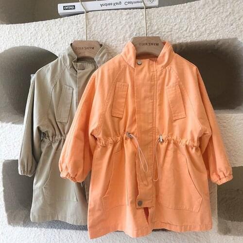 Girls Babys Kids Windbreaker Coat Jacket Outwear 2021 Luxury Design Spring Autumn Cotton Buttons Cardigan School Childrens Clo