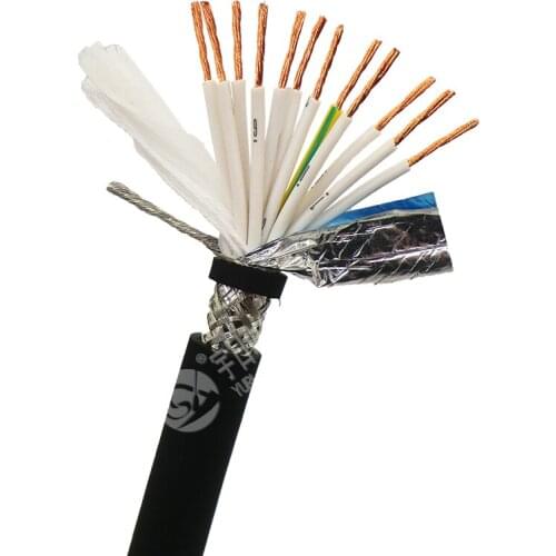 Shielded Towline Wire 12 core 0.3, 0.5 mm² High Flexibility TRVVP Drag Chain Cable 5m (22,20 AWG)