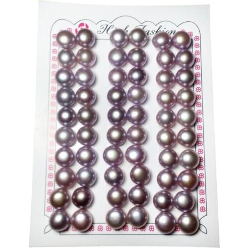 Purple Button pearl freshwater pearl AAA purple button pearl