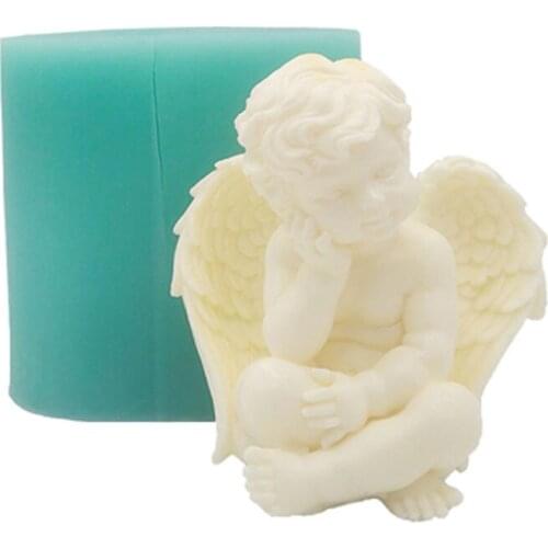 Little angel Shape Candle Mold Gypsum Clay Crafts Mould Decorating Silicone Mold for Candle Making Desktop Decoration Soap