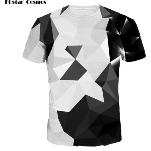 PLstar Cosmos Geometry T-shirts 2018 summer Fashion t-shirt artist Print Tee shirts Mens Womens Harajuku T shirts tops