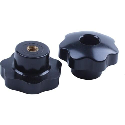 M8 x 50mm Diameter Thread Clamping Star Knob Black Replacement 2pcs