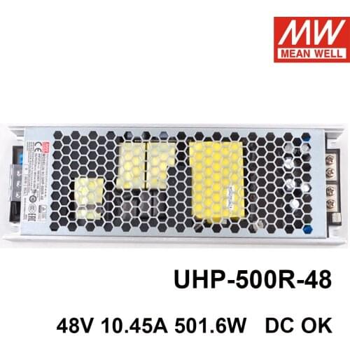 Mean Well UHP-500R-48 110V/220V AC TO DC 48V 10.45A 501.6W DC OK Single Output Switching Power Supply Active Type PFC Driver