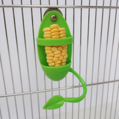 Cute Hanging Food Container Cage Accessories Parrot Feeder with Standing Rack Fruit Vegetable Oval Holder Pet Bird Supplies