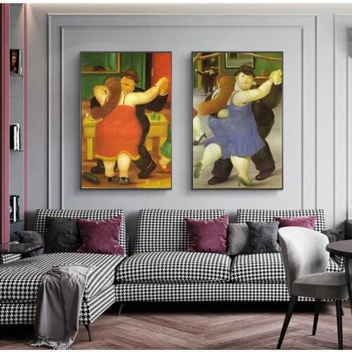MUTU Nordic Dancer Canvas Paintings By Fernando Botero Famous Figure Posters And Prints Funny Wall Art Pictures For Living Room