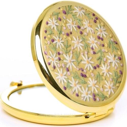 Mirror Embroidery Kit, Makeup Mirror Kits, Bridesmaid Gifts, Hand Embroidery Kit, Mini Embroidery (A)