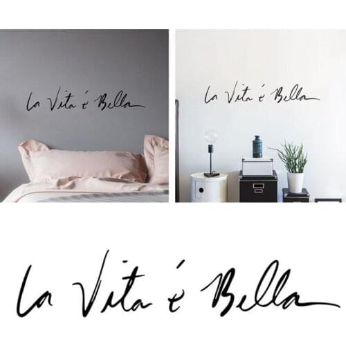 NEW Italian Byword Wall Stickers Vintage LIFE IS SO BEAUTIFUL Stickers For Livingroom Studio Cosmetic Mirror Home Wall Decor