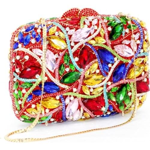 New Gemstone Colorfull Cocktail Banquet Wallet Fashion Novelty Designer Female Bag Diamond Minaudiere Handbags and Barrel