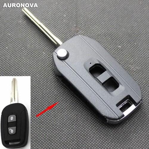 AURONOVA New Upgrade Folding Key Shell for Chevrolet Captiva Flip Folding Key 2 Buttons Remote Car Key Case DIY