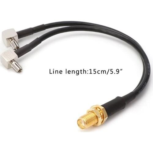 New Y Type SMA Female To 2 x TS9 Male Plug Splitter Combined Pigtail Cable RG174 15cm 2019