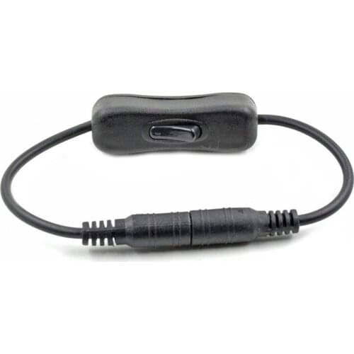 Wholesale 100pcs high quality 5.5mm x 2.1mm DC Male to Female Power Supply Cable Cord with ON / OFF Switch