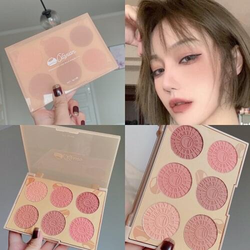 Face Blush Palette Milk Tea Mineral Natural Pigmented Cheek Blusher Contour Powder Matte Face Blusher Rouge Blush Highlighter