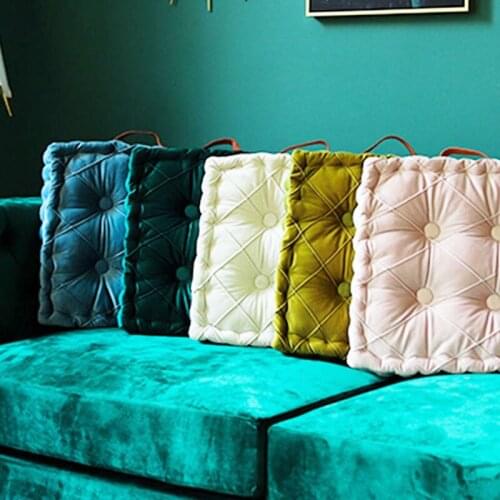 1Piece Simple Solid Color Cushion Nordic Style Bay Window Cushion With Handle Thickened Comfortable Square Chair Pad Tatami Mats