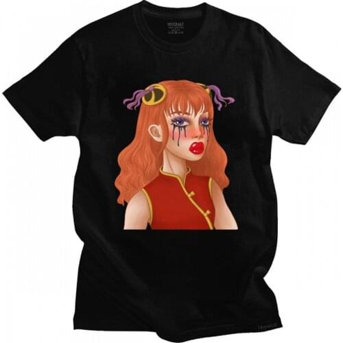 Kagura Men T Shirt Pre-shrunk Cotton T-shirt Gintama Tees O-neck Short-Sleeve Urban Tshirt Clothes