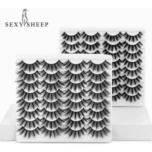 SEXYSHEEP 5/16 Pairs 3D Faux Mink Lashes Fluffy Soft Wispy Volume Natural long False Eyelashes Eye Lashes Reusable Eyelashs