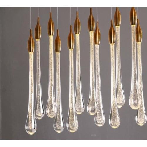 Luxury post-modern aluminum crystal chandelier French living room dining hall lights American minimalist designer villa