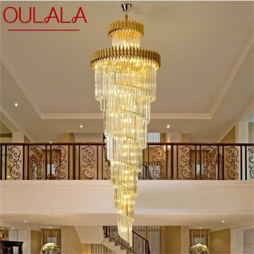 OULALA Luxury Crystal Chandelier Lamp Fixtures Pendant Light Postmodern Home LED Decorative for Stairs Hall
