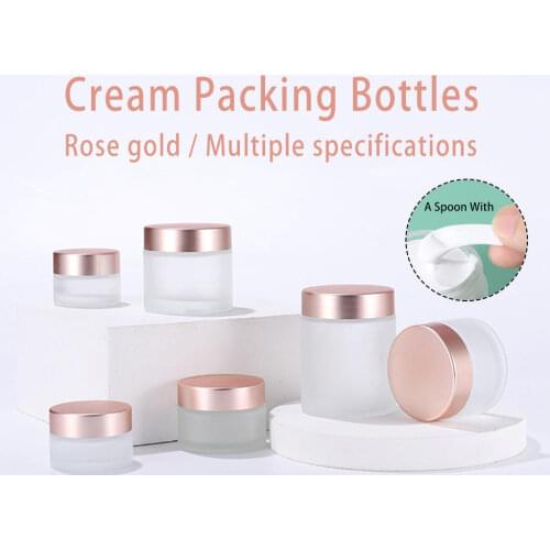 Pink Grain Glass Cream Box Frosted Face Cream Bottled Portable Travel Mask Cosmetic Liquid Foundation Lotion Refillabe Bottle