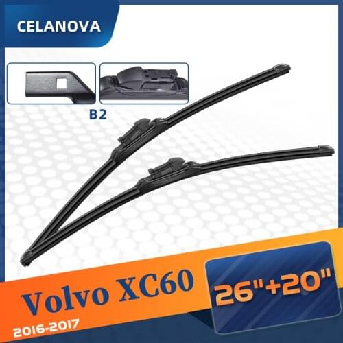 Windshield Wiper Blade For Volvo XC60 2016-2017 Frameless Windscreen Rubber Wipers 26"+20"