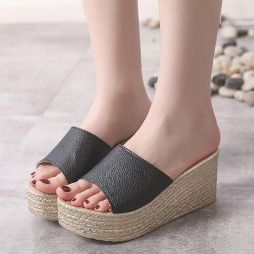 Slippers Summer Wedges Platform Platform High Heels Flip Flops Fashion Exterior Platform Platform Sandals