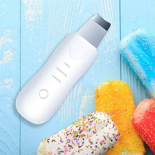 Facial Skin Scrubber USB Ultrasonic Professional Ion Deep Face Cleaning Peeling Rechargeable Skin Care Device Beauty Instrument
