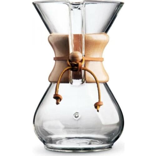 Chemex Glass Filter Coffee Maker Drip Brewing Wooden Handle Barista Cafe Tools Espresso Kettle Fresh