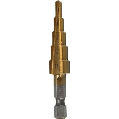 4-12mm 4-20mm 4-32mm HSS Step Cone Drill Bits Hole Cutter Dint Tool Hex Shanks