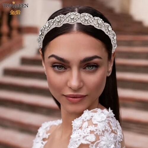 TOPQUEEN S28-FG wedding rhinestone hair accessories bridal tiara headpieces silver rhinestone headband wedding hair jewelry