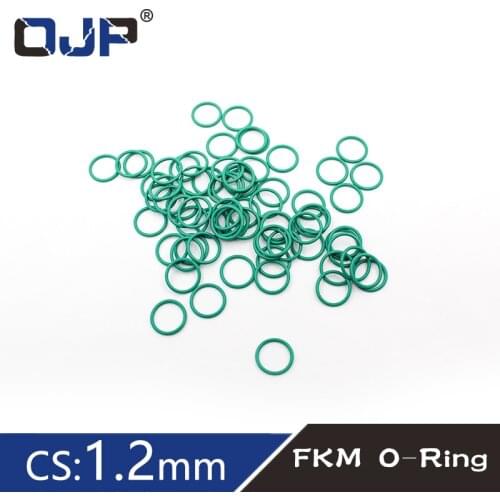 10PC/lot Green FKM O-rings Seals Rubber Ring Thickness CS1.2mm OD5/6/7/8/9/10/11/12/13mm Fuel Washer O Ring Seal Gasket