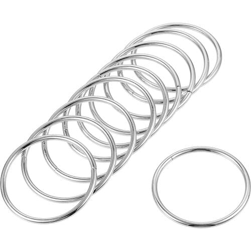 Uxcell 2"(50mm) O Rings Metal for Straps Bags Belts DIY Crafts Silver Tone 20pcs