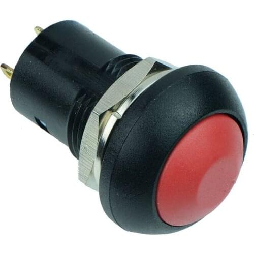 On-Off Latching Waterproof 12mm Push Button Switch SPST 2A IP67, Red