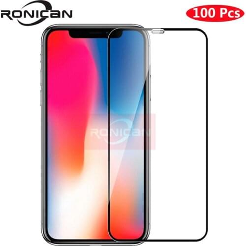 100Pcs Full Cover Protective Glass For iPhone SE 6 6s 7 8 Plus Tempered Glass Film For iPhone X XS XR 11 11 Pro Max Screen Glass