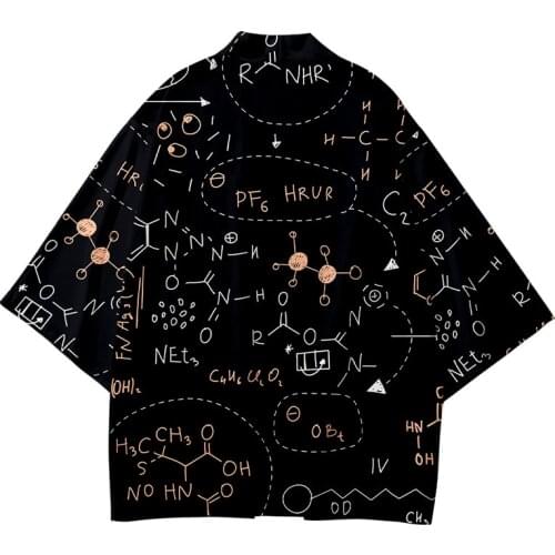 Plus Size Equation Pattern Fashion Beach Japanese Kimono Kimetsu No Yaiba Robe Cardigan Men Shirts Yukata Haori Womens Clothing