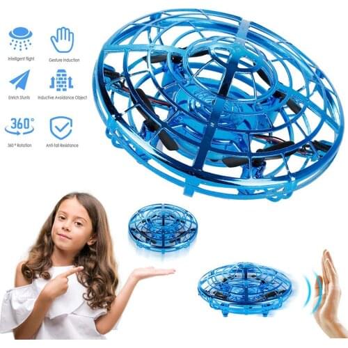 ZK22 UFO Helicopter Fly Helicopter Hand Operated Drone HandsFree 360 Rotating FlyNova Toy Motion Sensor Drone Best Gift for Kids