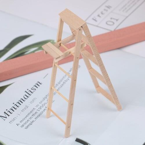 1:12 Dollhouse Miniature Wooden Mini Ladder Model Furniture Accessories Toys