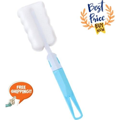 1/2pcs Long Handle Baby Bottle Brush Removable Soft Sponge Water Bottle Glass Cup Brushes Non-toxic Kitchen Cleaning Tool