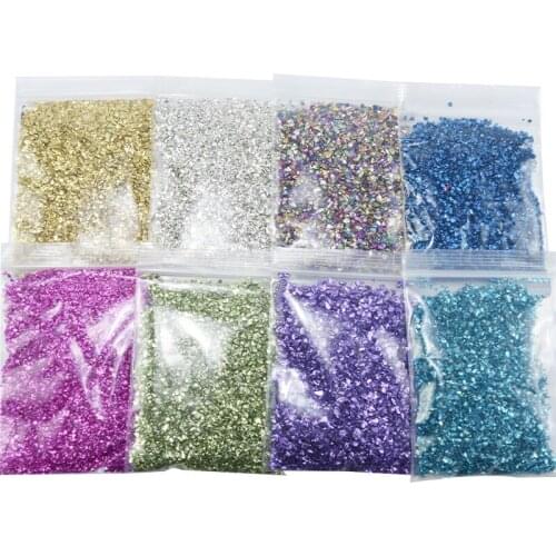 1 Pack 20g Tiny Stone Irregular Beads Metal Broken Glass 3D Nail Art Mobile Phone Shell Glitter Powder Stone For Nail Decoration