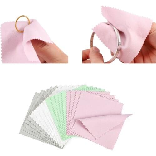 10-50pcs Silver Color Polish Cleaning Polishing Cloth with Package Cleaning Cloth Soft Wiping Cloth for Silver Gold Jewelry Tool