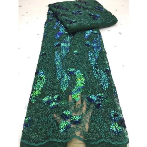 2020 Designs 5yards Soft Heavy African Velvet Lace Swiss Fabric With Sequins Sewing For Nigeria Traditional Clothes Special Wear