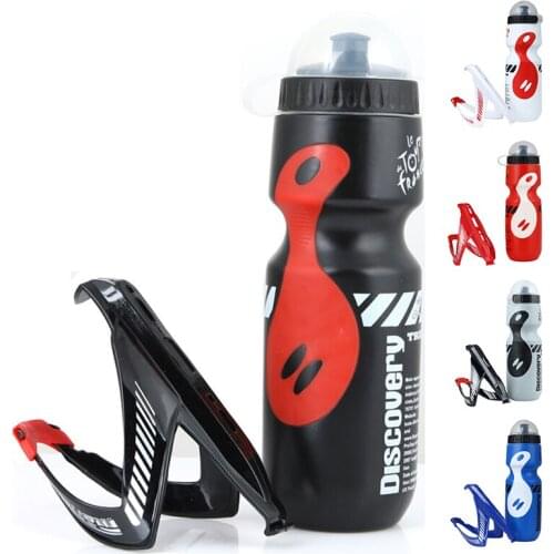 650ML Mountain Bike Bicycle Cycling Water Drink Bottle+Holder Cage Outdoor Sports Plastic Portable Kettle Water Bottle Drinkware