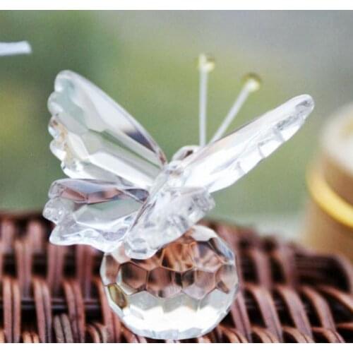 80PCS Crystal Butterfly Figurine Paperweight Wedding Favor Collectibles Gifts Baby Shower Favors SN2704