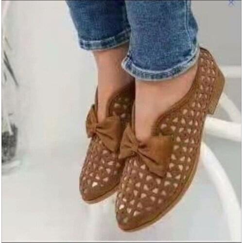 Sandals Summer 2021 Loafers Bowtie Women Flats Pointed Toe Spring Shoes for Woman Platform Female Slip on Fotwear Womens Flats